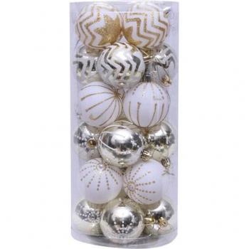 Boules décoratives pour arbre de Noël 24 pièces