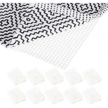 Bases Antideslizantes para Alfombras, 10 Piezas, PVC, 100 x 120 cm, Crema