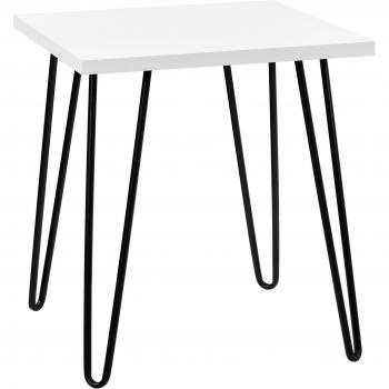 Table d'appoint en mélaminé blanc Dorelhome