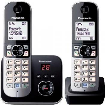 Panasonic KX-TG6822GB DECT Schnurlostelefon mit Anrufbeantworter (schwarz)