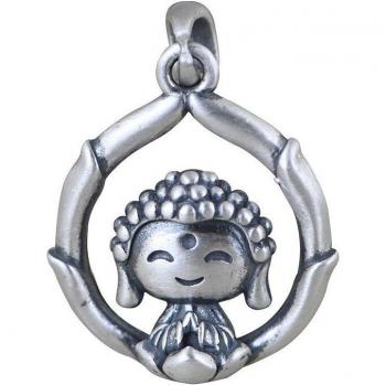 V.YA Retro Silver Lotus Necklace Pendant