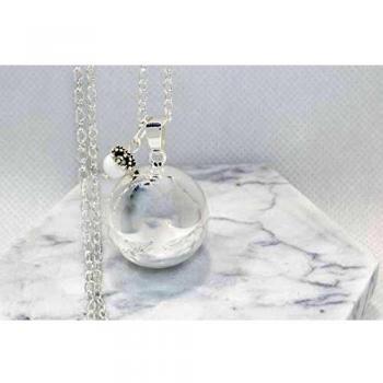 Bola de grossesse argent lisse avec pierre naturelle