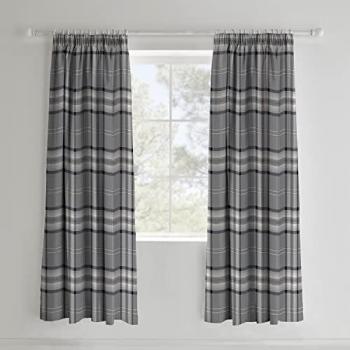 Kelso Pencil Pleat Curtains Charcoal 168 x 183cm