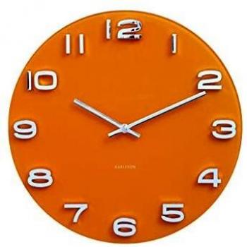 Currygelbe Karlsson Wanduhr aus Vintage‑Glas – Universalgröße