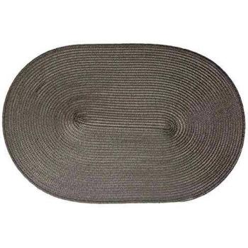 Set de Table Tressé Ovale Gris Foncé