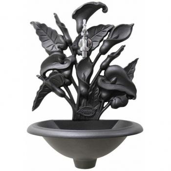 Raffinata Fontana per Giardino in Ghisa Colore Rustico con Rubinetti in Ottone Cromato