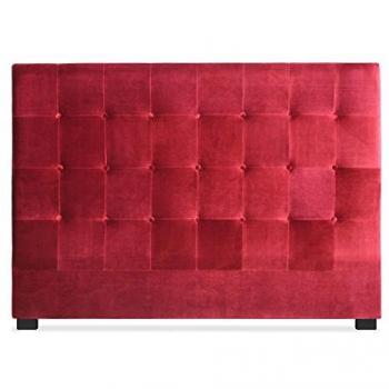 Capitonnée Tête de lit 160 cm en velours rouge – modèle Luxa