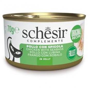 Schesir Cat Gelatina Pollo con Spigola 70g (Confezione da 6)