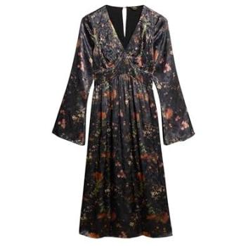 Robe en jacquard à manches évasées Superdry Femme Noir Taille 44