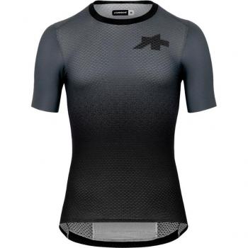 Maillot RSR Assos S9 Superléger Gris Métal Noir Manche Courte pour Équipe
