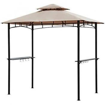 Sekey Garten Pavillon 245 x 150 cm, Grillzelt, wasserdicht, UV-Schutz 50+, Doppelschichtdach