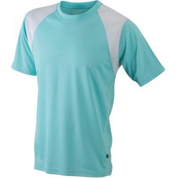 James and Nicholson Men's Running T-Shirt (XL) (Mint Green/White)