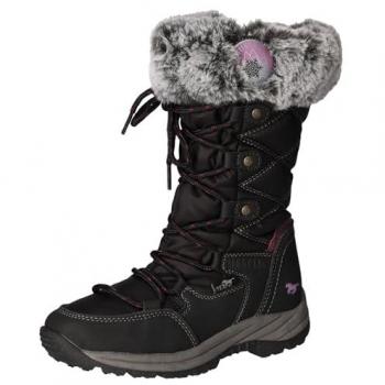 Mustang Winterstiefel Schwarz Flach für Damen Größe 36