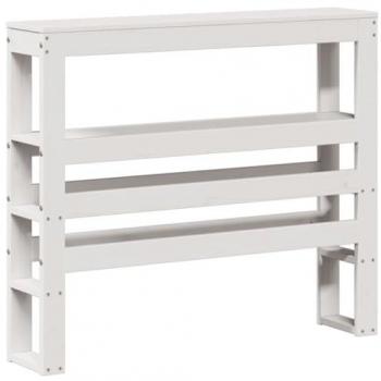 Tête de lit sur pieds avec rangement, blanc, 75 cm, bois de pin