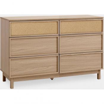 Cómoda Doble Efecto Madera Natural 120x77 cm