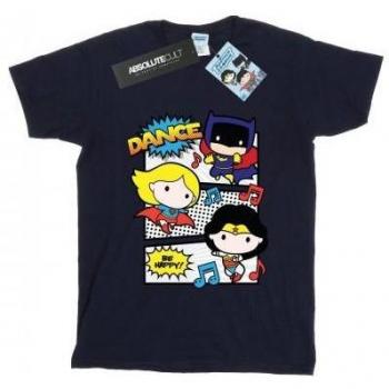 Women's Chibi Super Friends Dance T-Shirt, XL, White Cotton