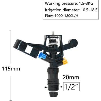 Rociador Rotatorio 1/2 360 Grados para Céspedes