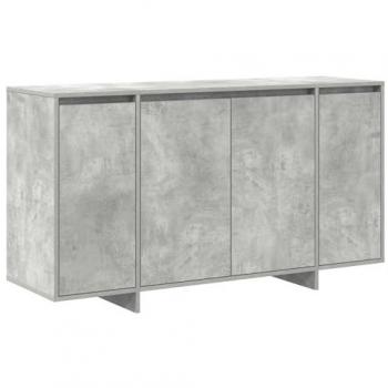 VidaXL Grey Concrete Sideboard, 135×41×69 cm, Engineered Wood Construction