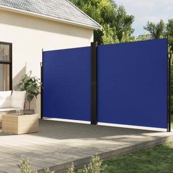 Blue Retractable Side Awning 200x1200 cm