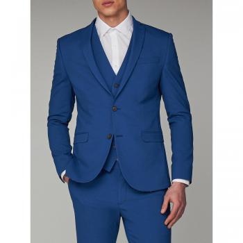 Bright Summer Blue Skinny Fit Suit Jacket 38L Blue
