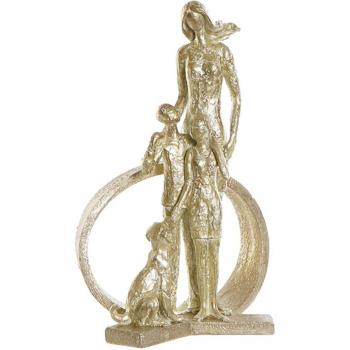 Luxurious Golden Resin Family Statue for Home Decor
