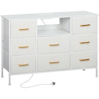 Amalfi Boucle 8-Drawer Chest, USB & AC Ports