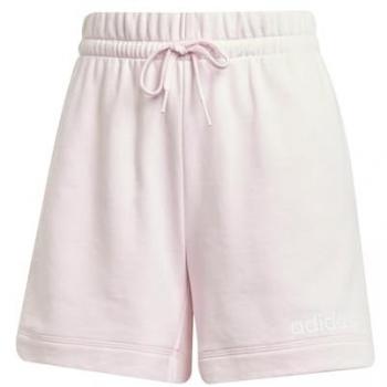 Pantaloni Corti Adidas Essentials Linear French Terry Rosa/Blanc XS