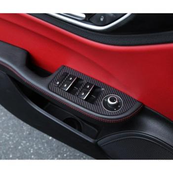 Juego de 4 Accesorios de Fibra de Carbono para Interruptores de Puerta Interior de Alfa Romeo Giulia