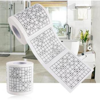 Divertido Papel Higiénico Suave con Numeros Sudoku para Baño