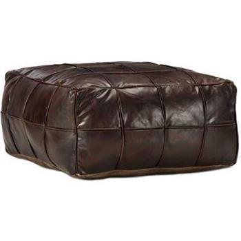 VidaXL Sitzhocker Dunkelbraun 60 x 60 x 30 cm Echtes Ziegenleder