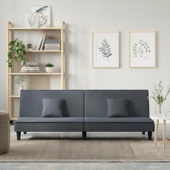 Sofá cama de terciopelo gris oscuro