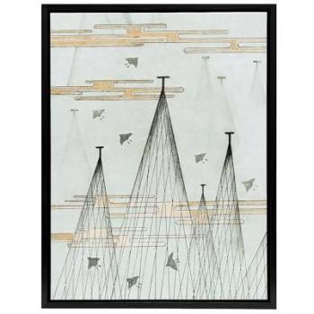 Flying Birds in Blue Skyscape – 24 by 32 Inch Canvas Artwork