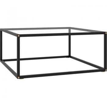 Mesa de Centro Moderna Negra con Superficie de Vidrio Templado