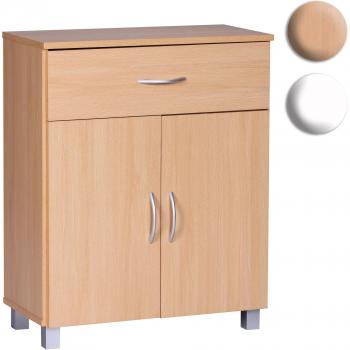 Kleines modernes Sideboard 60x75x30cm mit Schublade und Türen, Design Holz Kommode für Flur und Küche