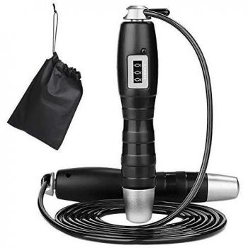 IEMY Springseil, Verstellbares Seilspringen Mit Zähler, Verwickelungsfreies Speed Rope Mit Kugellagern, Skipping Rope Für Aerobe Übung Fitness&Training, Geeignet Für Erwachsene Und Kinder (Grün)