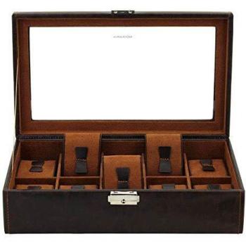 Caja de reloj marrón oscuro Friedrich23 10 asientos