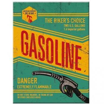 Oldschool‑Garage Magnet 6×8 cm – Benzin‑Ikone