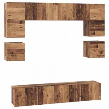 Confezione Tavolo TV in Legno Rustico 8 Unità