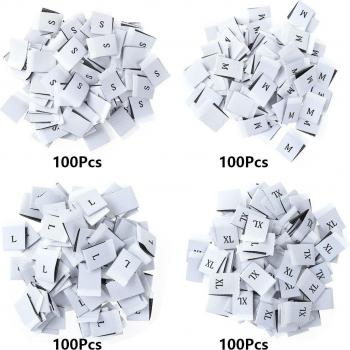 Etiquetas para prendas, kit de 400 etiquetas S/M/L/XL, tejido de poliéster, DIY