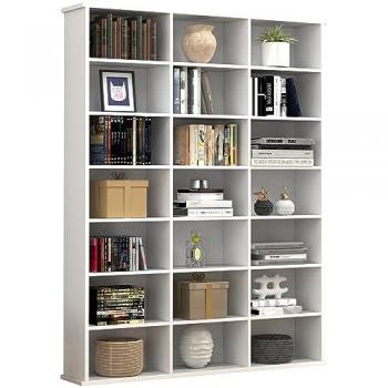 Scaffale Decorativo Megosa M per CD/DVD (Legno Bianco)