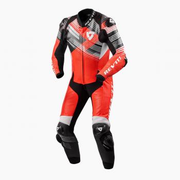 Tuta Intera in Pelle Rev'it Apex Neon Rosso Bianco Taglia 48