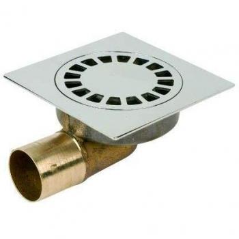 Siphon de sol horizontal laiton 120x120 mm Ø40