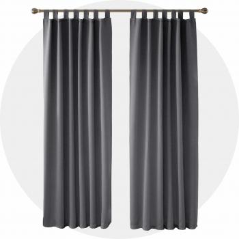 Deconovo Verdunkelungsvorhang Schlaufen 245x140 cm Dunkelgrau 2er Set