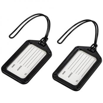 Lot de 2 porte-étiquettes Hama pour valises, noir