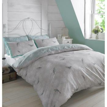 Mint/Light Blue Vintage Birds Duvet Set