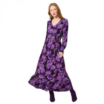 Joe Browns robe maxi imprimé floral violet – Jersey, EU 46 (UK 18)