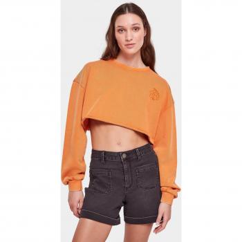 Stijlvolle Vrouwencrop Shirt met Bloemenborduur – Urban Classics (Large Fit)