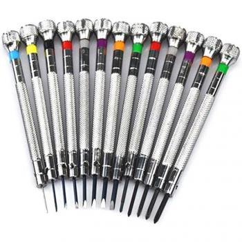 Jeu de tournevis pour réparation de montres 0,6-2,0mm 13 pièces
