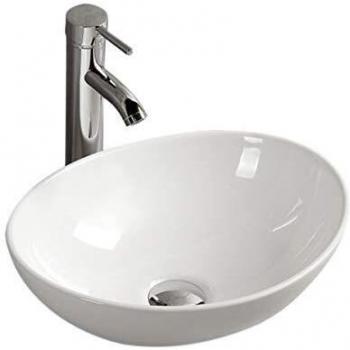 Gimify WC‑Waschtisch – Ovales Waschbecken aus feiner Keramik