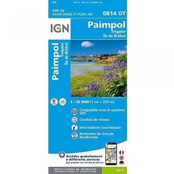 IGN Karte, Carte de randonnée (et plein air) Paimpol. Tréguier. Île de Bréhat